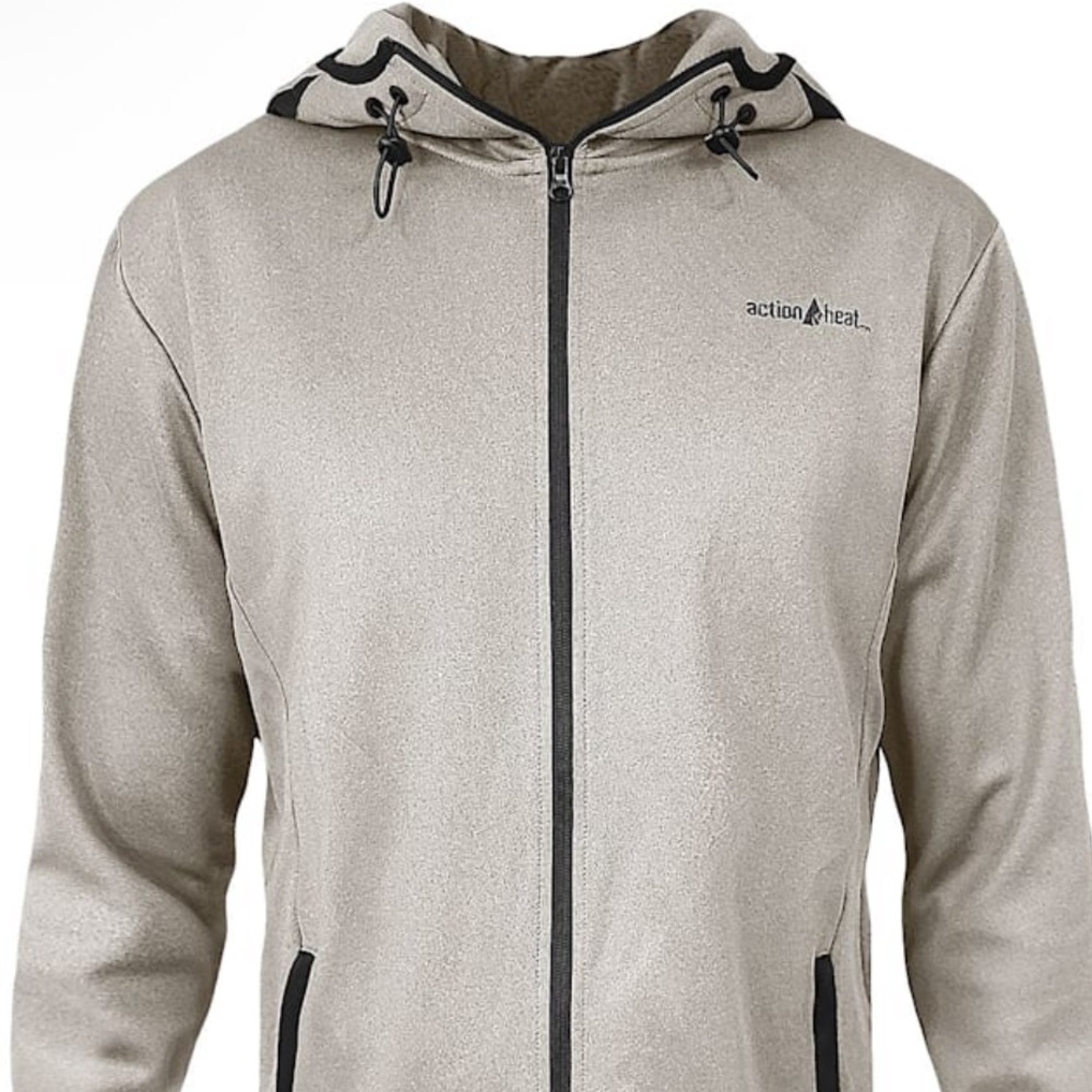 Action Heat - slim-fit hoodie Mens Heated full Zip Jacket LARGE - Antarctica